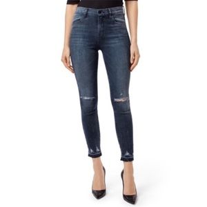 J Brand Alana High Rise Skinny Ankle Distressed Denim Jeans Flurry